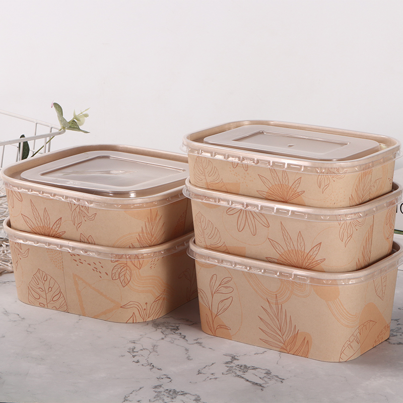 Rektangulær og kvadratisk papirskål